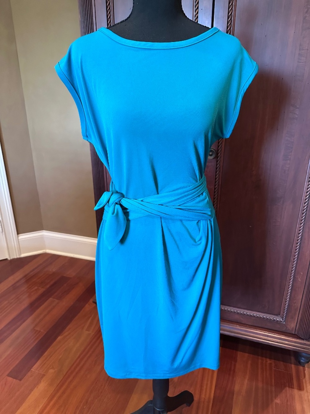 Teal midi dress - good for the office or out after